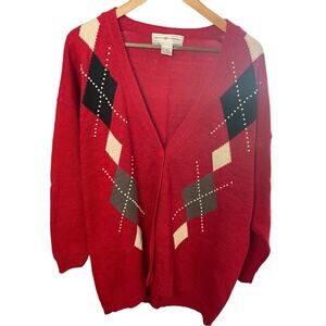 Vintage Maggie Lawrence Argule Cardigan, Y2K, Academic, Collegiate PLUS Sz 26
